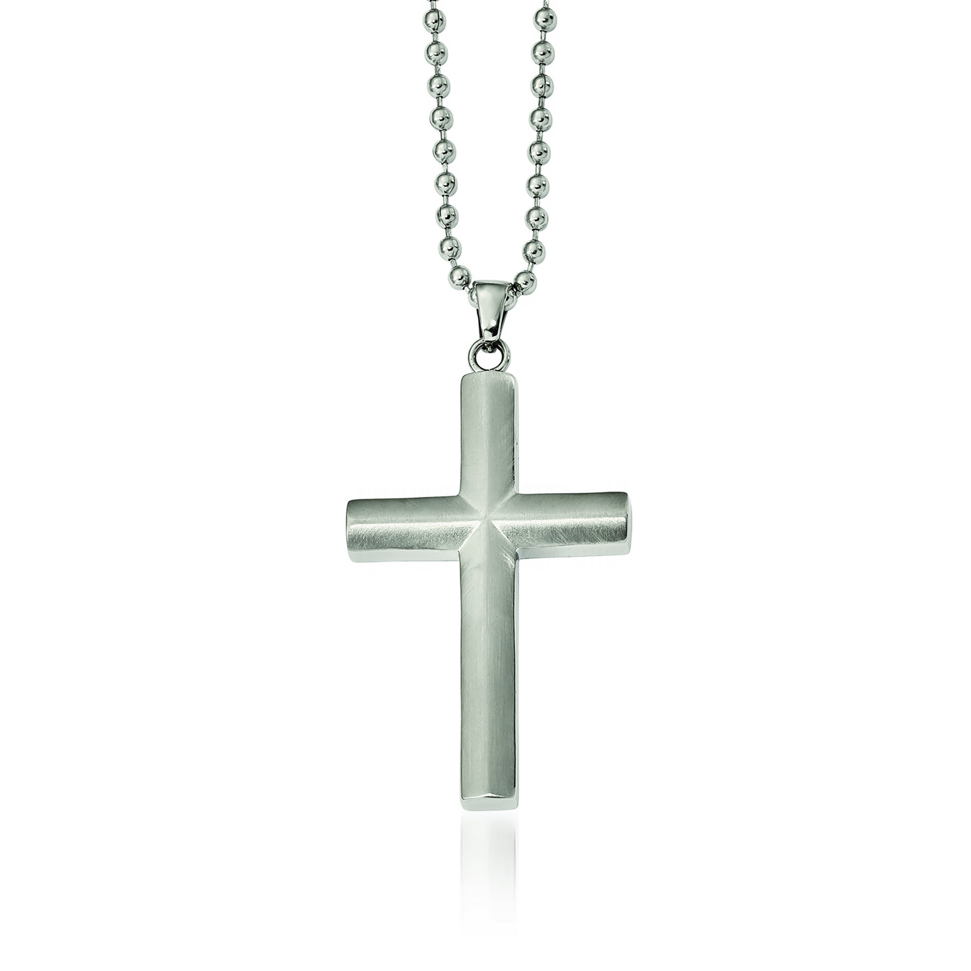 Men/'s Silver Tone Necklace Vintage Religious Cross Stainless Steel Pendant Chain