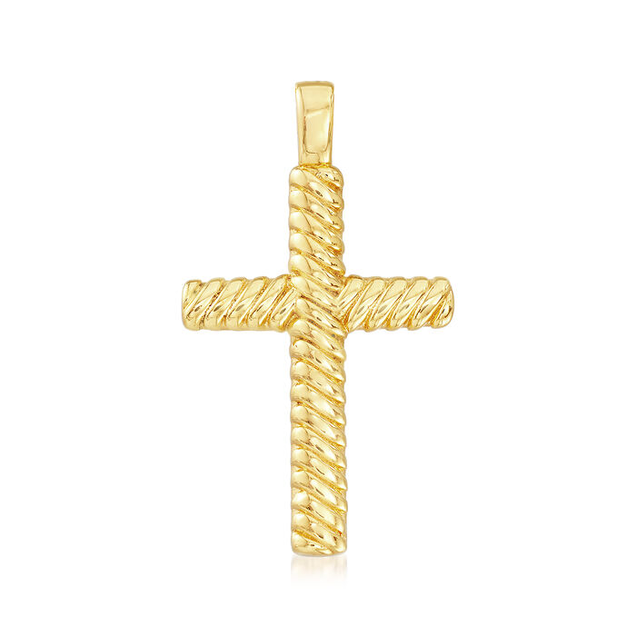 Italian Andiamo 14kt Yellow Gold Cross Pendant