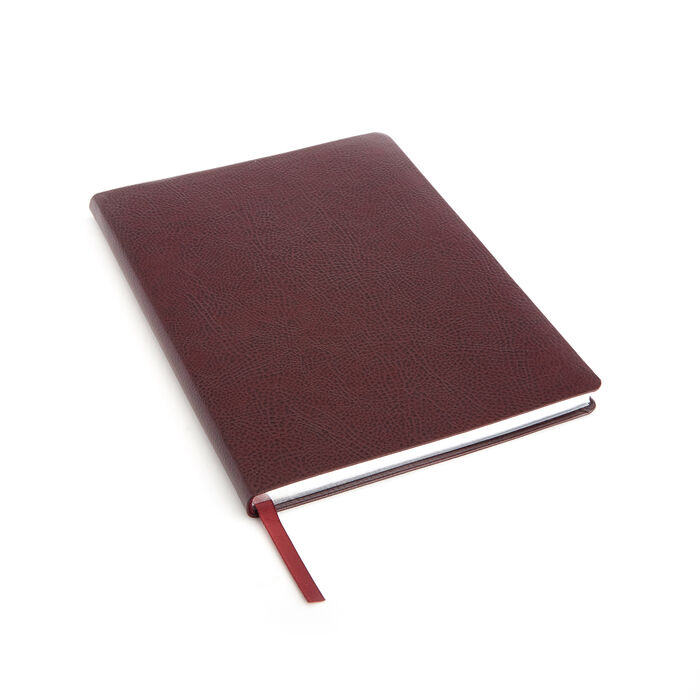 Royce Burgundy Leather Three-Initial Slim Journal
