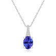 1.20 Carat Tanzanite Pendant Necklace with Diamond Accents in 14kt White Gold