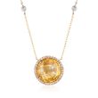 5.25 Carat Citrine and .30 ct. t.w. Diamond Necklace in 14kt Yellow Gold