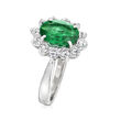 2.01 Carat Emerald Ring with .84 ct. t.w. Diamonds in 14kt White Gold