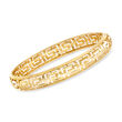 Italian 14kt Yellow Gold Cut-Out Greek Key Bangle Bracelet