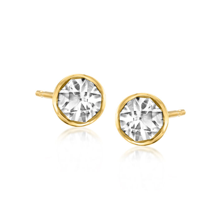 .40 ct. t.w. White Sapphire Stud Earrings in 14kt Yellow Gold