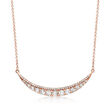 .72 ct. t.w. Curved Bar Necklace in 14kt Rose Gold