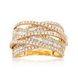 2.00 ct. t.w. Round and Baguette Diamond Highway Ring in 14kt Yellow Gold