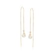 6-6.5mm Cultured Pearl Threader Earrings in 14kt Yellow Gold