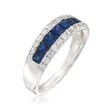 1.00 ct. t.w. Sapphire and .46 ct. t.w. Diamond Ring in 14kt White Gold