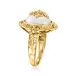12-12.5mm Cultured Mabe Pearl Filigree Ring in 18kt Gold Over Sterling