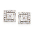 C. 1990 Vintage .60 ct. t.w. Diamond Square Earrings in 14kt White Gold