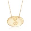 14kt Yellow Gold Personalized Oval Disc Necklace