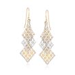14kt Two-Tone Gold Layered Lace Drop Earrings