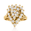 C. 1980 Vintage .80 ct. t.w. Diamond Cluster Ring in 14kt Yellow Gold