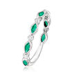 .51 ct. t.w. Emerald and .24 ct. t.w. Diamond Ring in 14kt White Gold