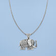 Sterling Silver Bali-Style Elephant Pendant Necklace