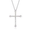 Roberto Coin .47 ct. t.w. Diamond Cross Pendant Necklace in 18kt White Gold