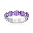 2.10 ct. t.w. Amethyst Five-Stone Ring in Sterling Silver