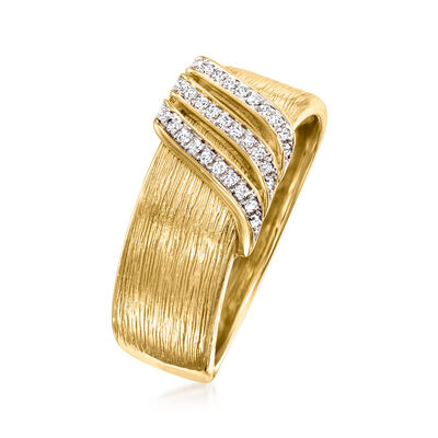 .10 ct. t.w. Diamond Wave Ring in 18kt Gold Over Sterling
