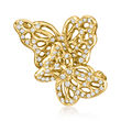 C. 1990 Vintage .40 ct. t.w. Diamond Butterfly Pin in 18kt Yellow Gold