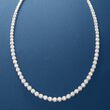 15.00 ct. t.w. Graduated CZ Tennis Necklace in Sterling Silver