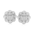 .50 ct. t.w. Diamond Openwork Flower Earrings in Sterling Silver
