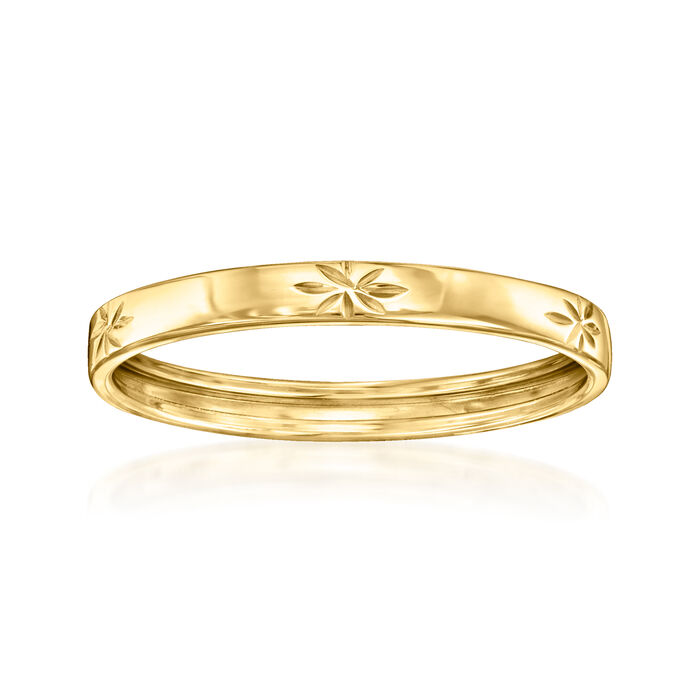 Italian 10kt Yellow Gold Diamond-Cut Star Ring