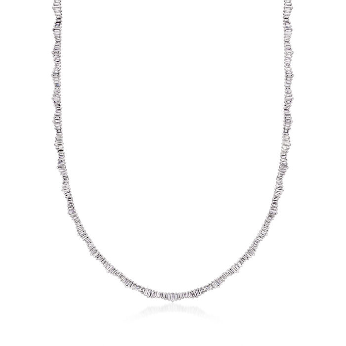 3.00 ct. t.w. Baguette Diamond Tennis Necklace in 14kt White Gold