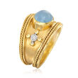 Mazza 3.22 ct. t.w. Aquamarine and .10 ct. t.w. Diamond Ring in 14kt Yellow Gold