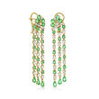 4.40 ct. t.w. Emerald and 2.52 ct. t.w. Diamond Drop Earrings in 18kt Yellow Gold