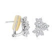 C. 1990 Vintage 1.00 ct. t.w. Diamond Flower Cluster Earrings in Platinum