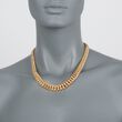 C. 1980 Vintage 18kt Yellow Gold Graduated Link Necklace 18-inch