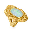 C. 1970 Vintage Opal Ring in 14kt Yellow Gold