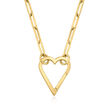 14kt Yellow Gold Heart Paper Clip Link Necklace