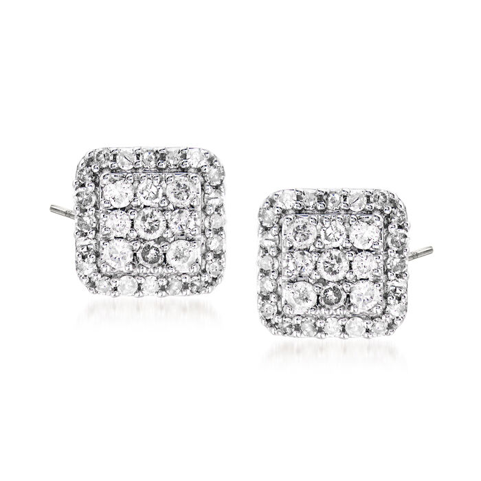 .50 ct. t.w. Diamond Square-Shaped Stud Earrings in Sterling Silver