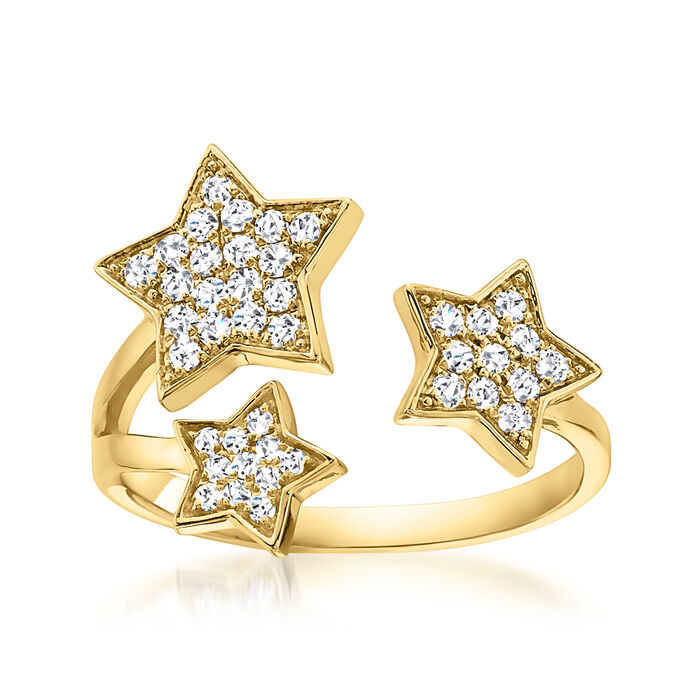 .35 ct. t.w. Diamond Three-Star Ring in 14kt Yellow Gold