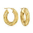 Italian 18kt Yellow Gold Twisted Hoop Earrings
