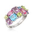 5.40 ct. t.w. Multi-Stone Cluster Ring in Sterling Silver