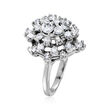 C. 1970 Vintage 1.00 ct. t.w. Diamond Cluster Ring in 14kt White Gold