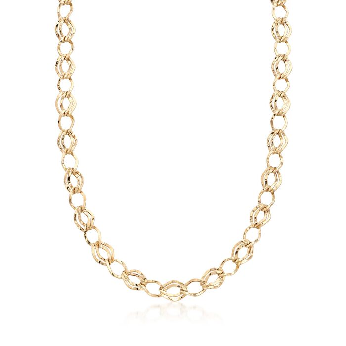 14kt Yellow Gold Double-Oval Link Necklace 