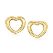 Italian 18kt Yellow Gold Heart Earrings