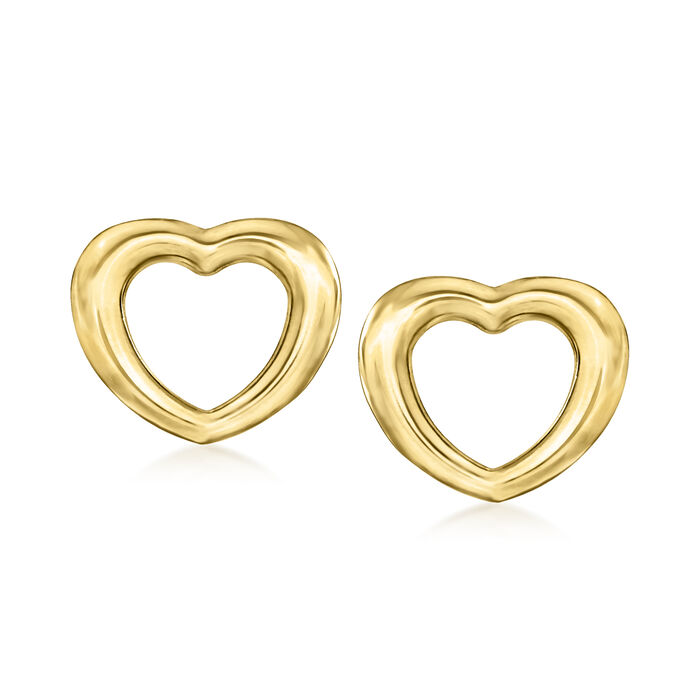 Italian 18kt Yellow Gold Heart Earrings
