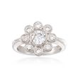 C. 2000 Vintage .90 ct. t.w. Diamond Floral Ring in Platinum