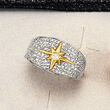 .26 ct. t.w. Diamond Star Ring in Two-Tone Sterling Silver