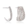 .50 ct. t.w. Diamond J-Hoop Earrings in Sterling Silver