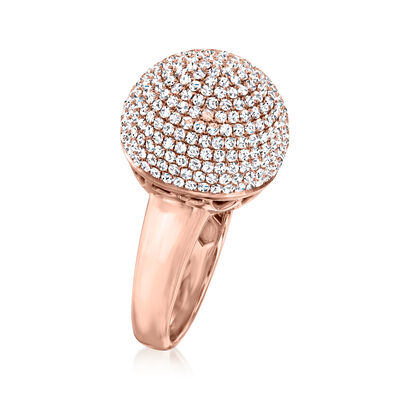 2.55 ct. t.w. Pave Diamond Sphere Ring in 14kt Rose Gold