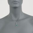 1.85 Carat Emerald and .40 ct. t.w. Diamond Necklace in 14kt White Gold 16-inch