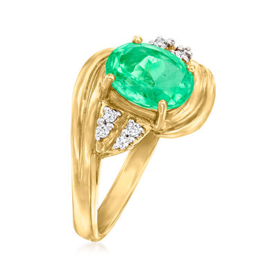 2.70 Carat Emerald Ring with .18 ct. t.w. Diamonds in 18kt Yellow Gold