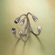 10-10.5mm Cultured Pearl Bali-Style Cuff Bracelet in Sterling Silver