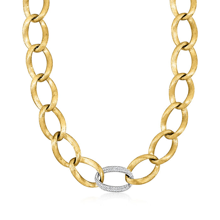 .90 ct. t.w. Diamond Oval-Link Necklace in 14kt Two-Tone Gold