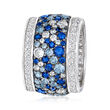 4.60 ct. t.w. Simulated Sapphire and 1.50 ct. t.w. CZ Ring in Sterling Silver